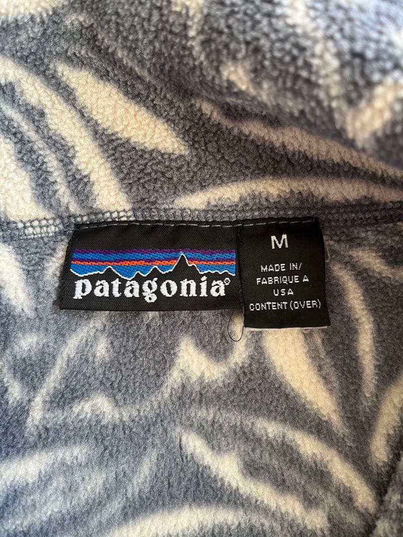パタゴニア　90年代　アメリカ製ハーフジップフリース　リーフ柄