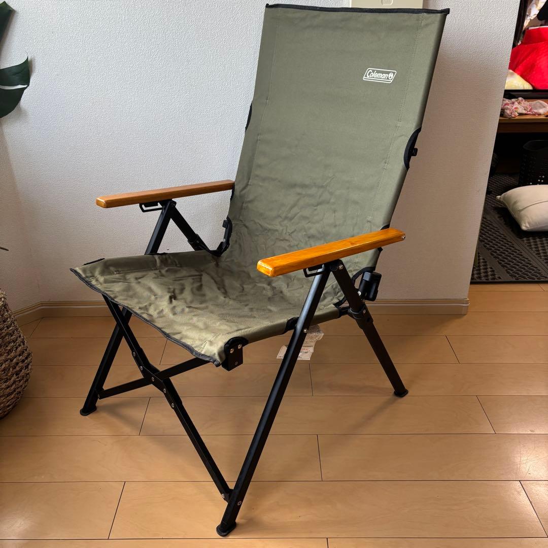 Coleman 折りたたみハイバックチェア オリーブグリーン　レイチェア