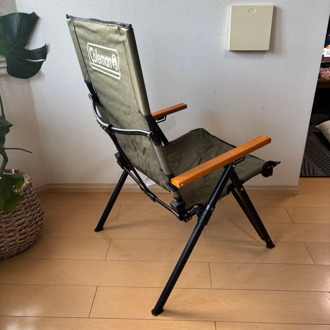 Coleman 折りたたみハイバックチェア オリーブグリーン　レイチェア