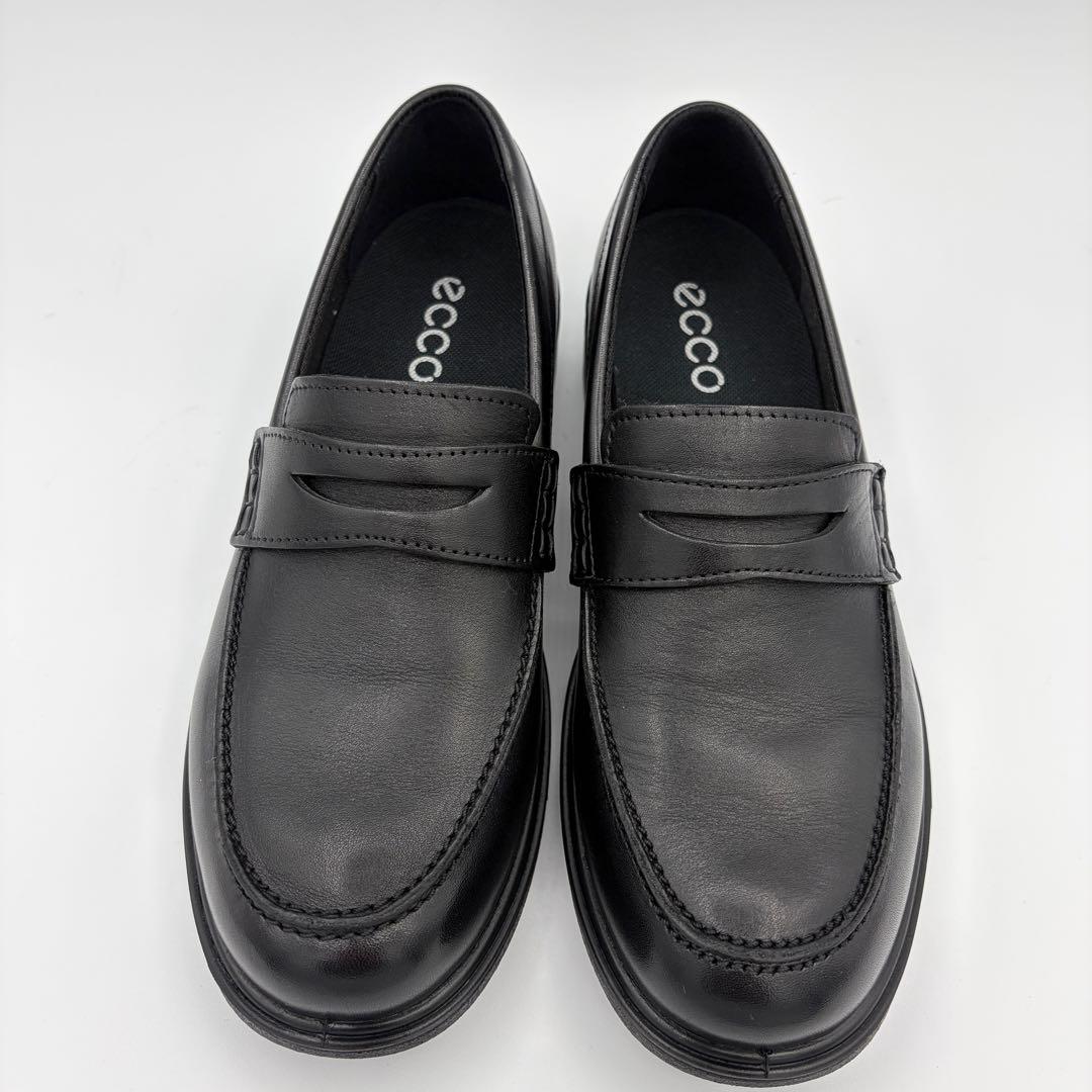 美品！ecco ローファー　黒　レザーシューズ　ペニーローファー　23cm
