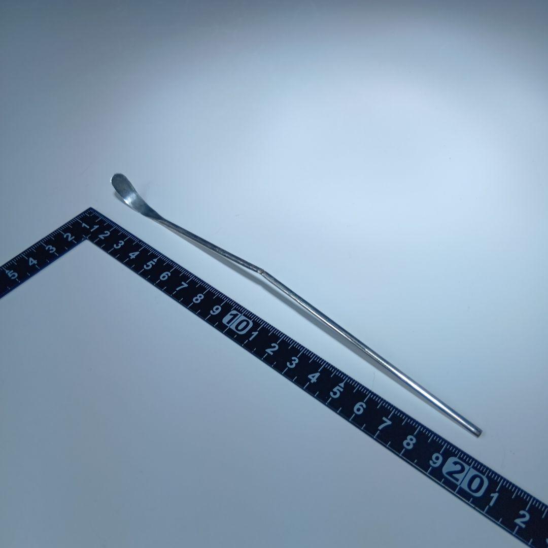 銃銀製　竹節茶杓　共箱　重さ(9.3)グラム