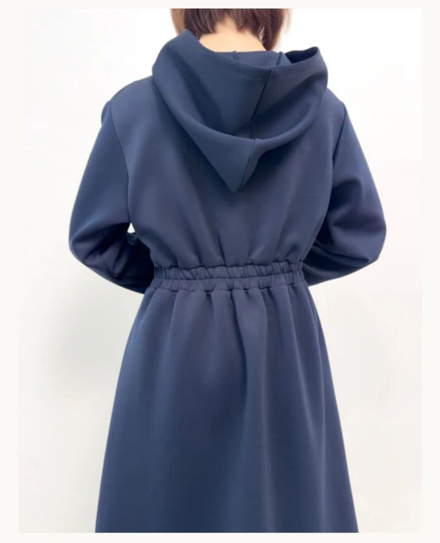 CINEMATIQ　ダブルポケットパーカーワンピ　ネイビー　フリーショート