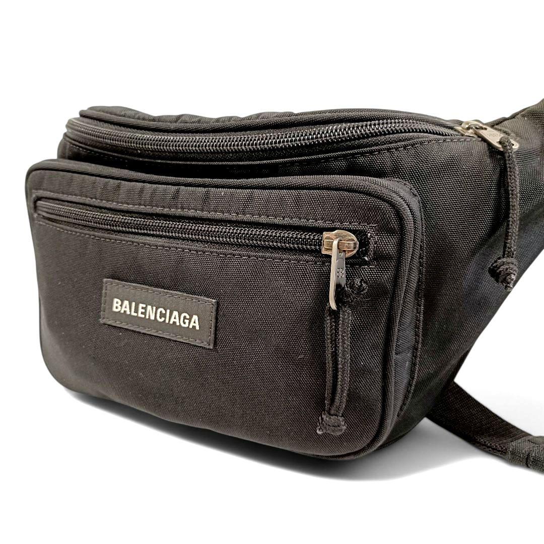 美品 正規品 バレンシアガ ウエストバッグ 黒 ブラック エクスプローラー