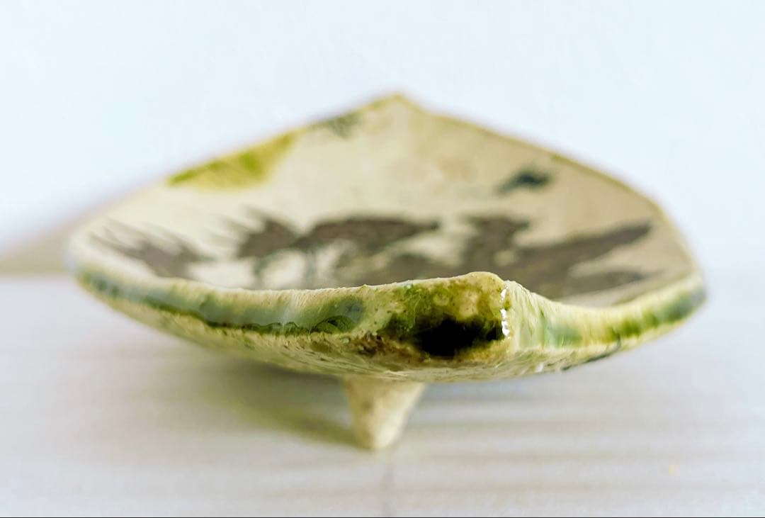 池田省吾　織部蝦蟇木の葉皿　織部　食器　飾り皿　皿　ぐい呑　新品未使用　本物保証