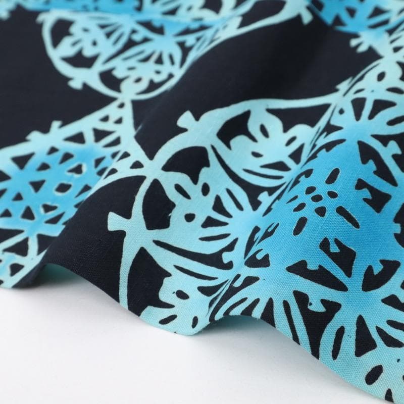 《cat★浴衣『三勝染』アラベスク幾何学模様◆黒×ブルー◆UB5-2》