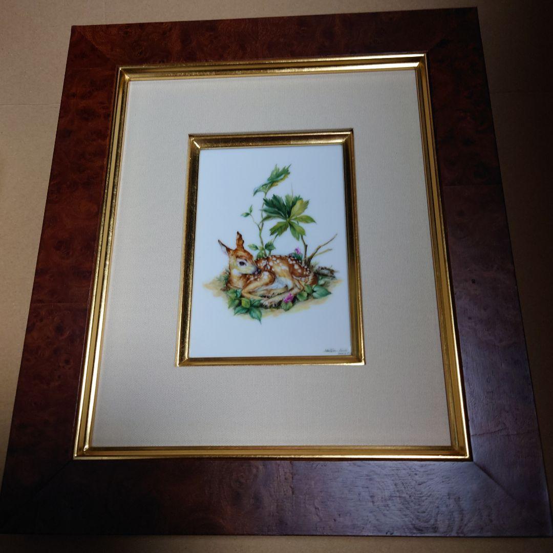 ヘレンド　陶板　バンビ　未使用