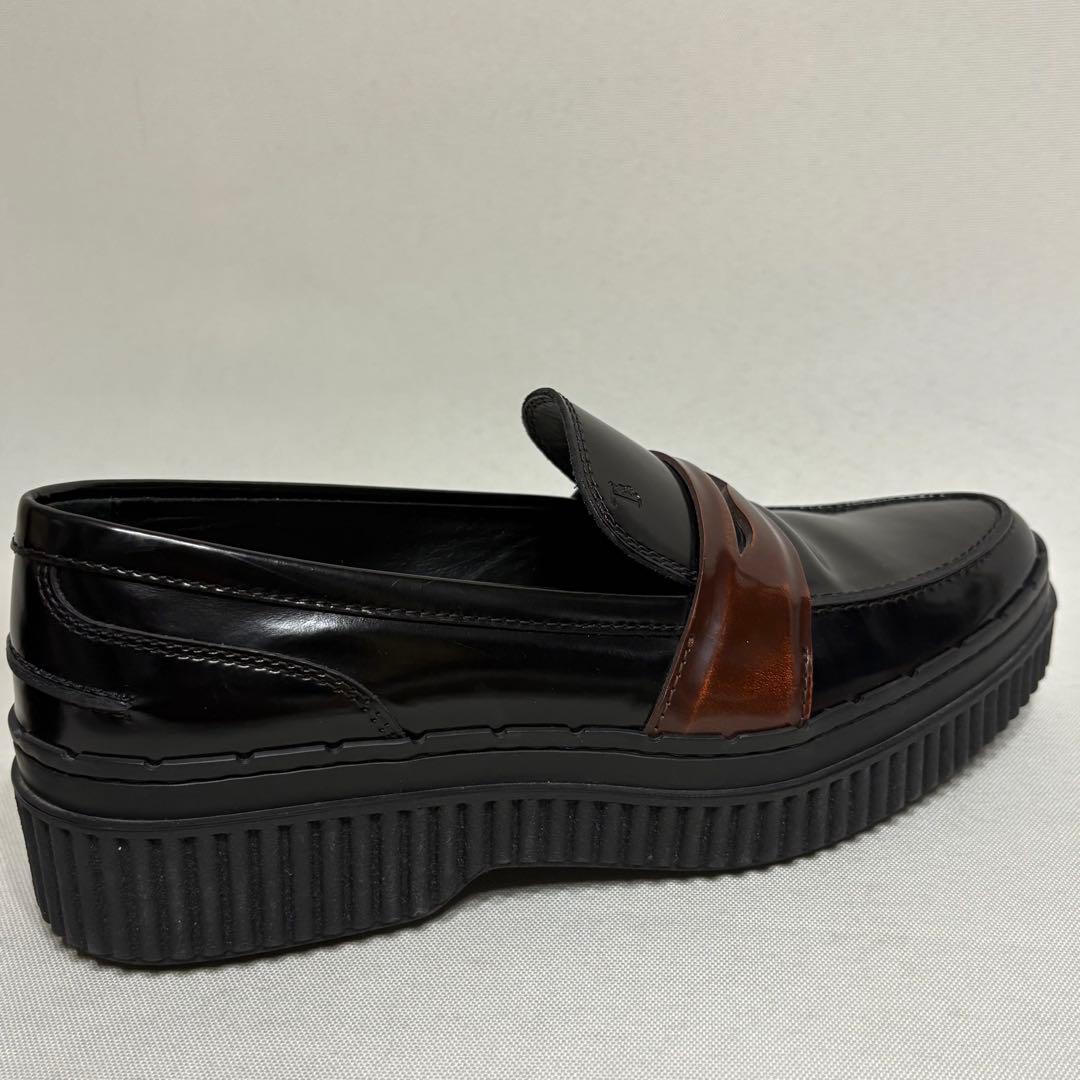 TOD'S トッズ レザー 革靴 厚底ローファー ブラック 36 1/2