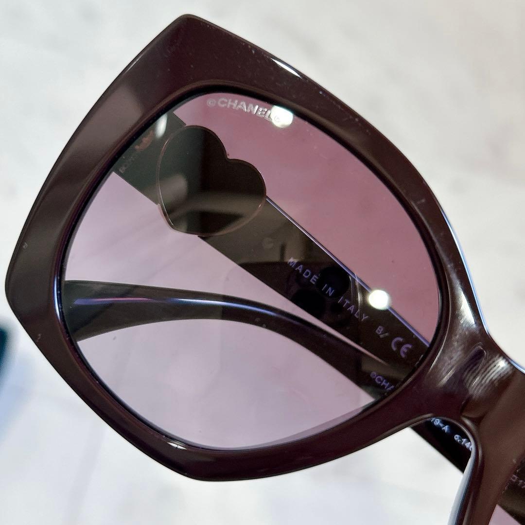 美品 CHANEL スクエアシェイプサングラス ハート ココマーク 完売 希少