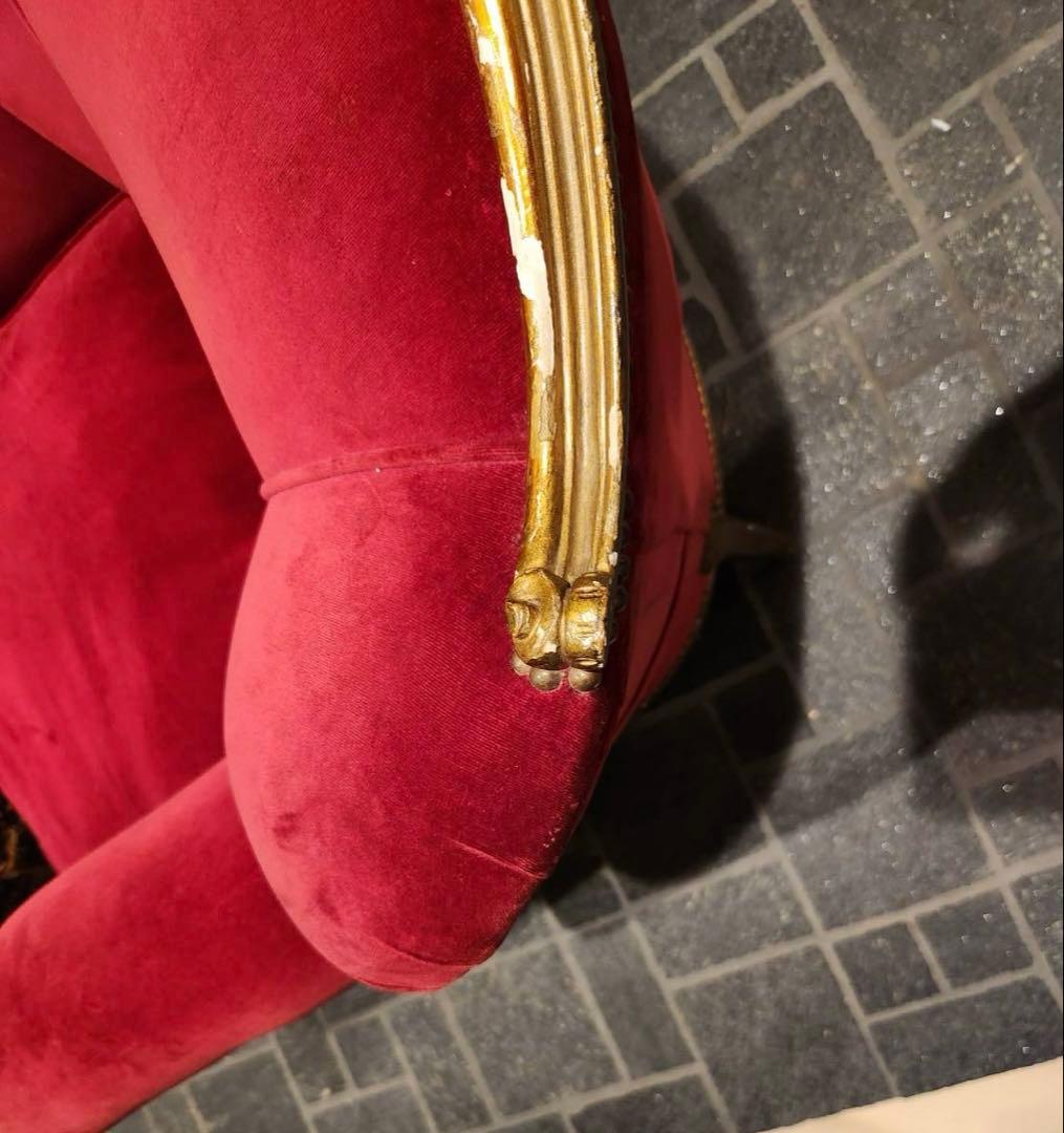 ノットアンティークス　シングルソファ エンペラーズチェア　ロココ　彫刻