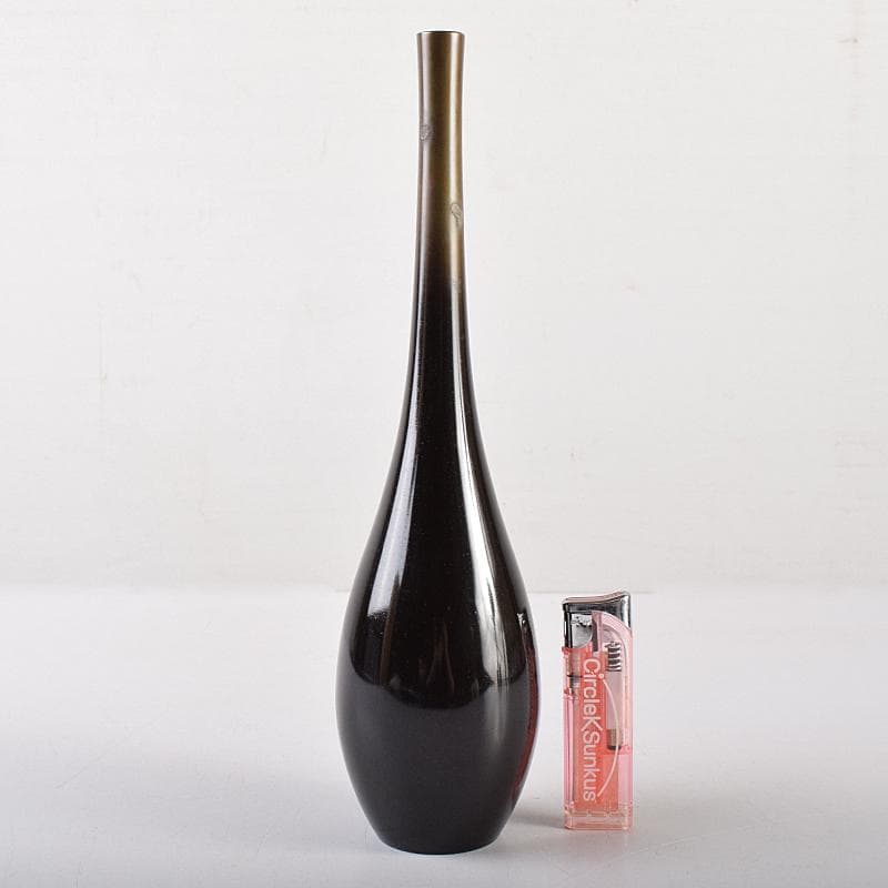 中川浄益造　唐銅　曽呂花入　表千家十三代即中斎極め箱　M　R8523