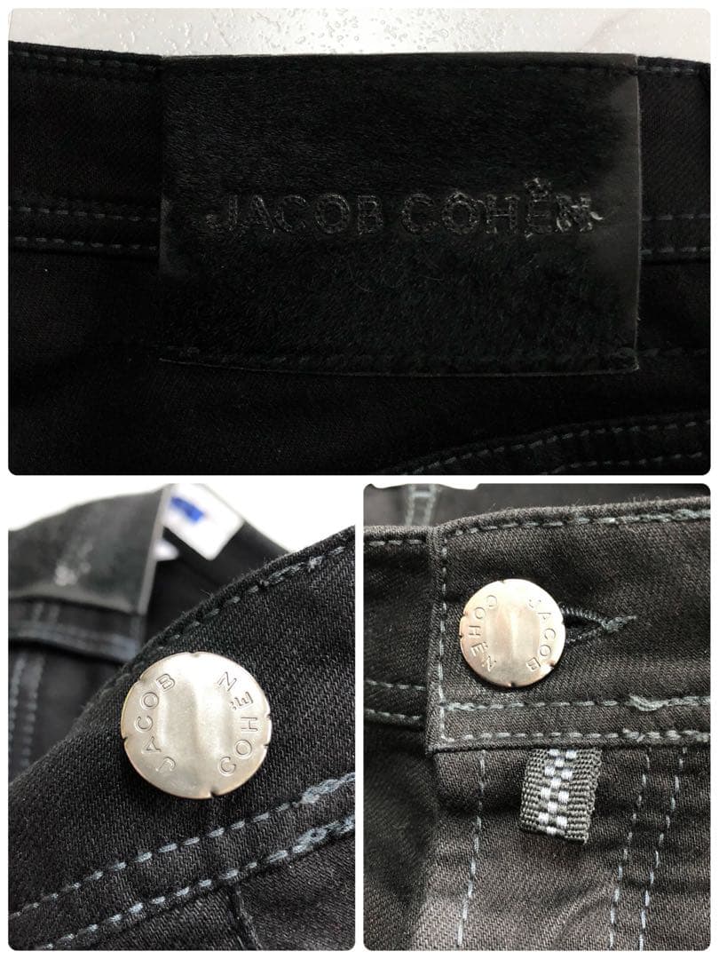 【美品 近年モデル】ヤコブコーエン デニム NICK ブラック ハラコ 29