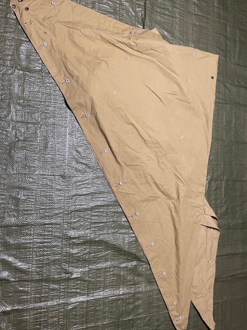 フランス軍　軍幕　ポンチョ 4枚セット　木製ペグ8本　デザート