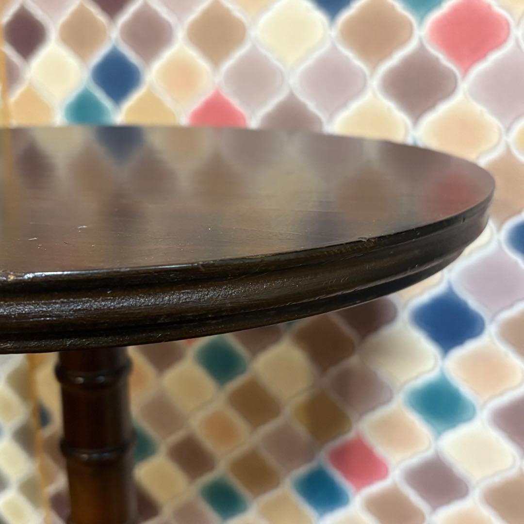 ビンテージ◎木製ラウンドテーブル　サイドテーブル　ミニテーブル　飾り棚　置台