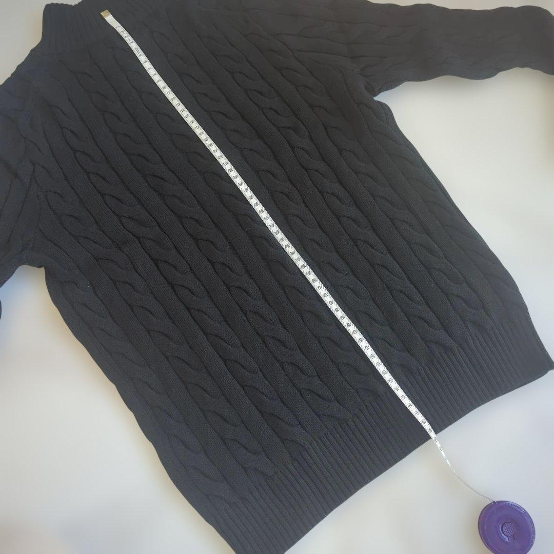 【新品】ポロラルフローレン ハーフジップ ケーブルニット ブラック S