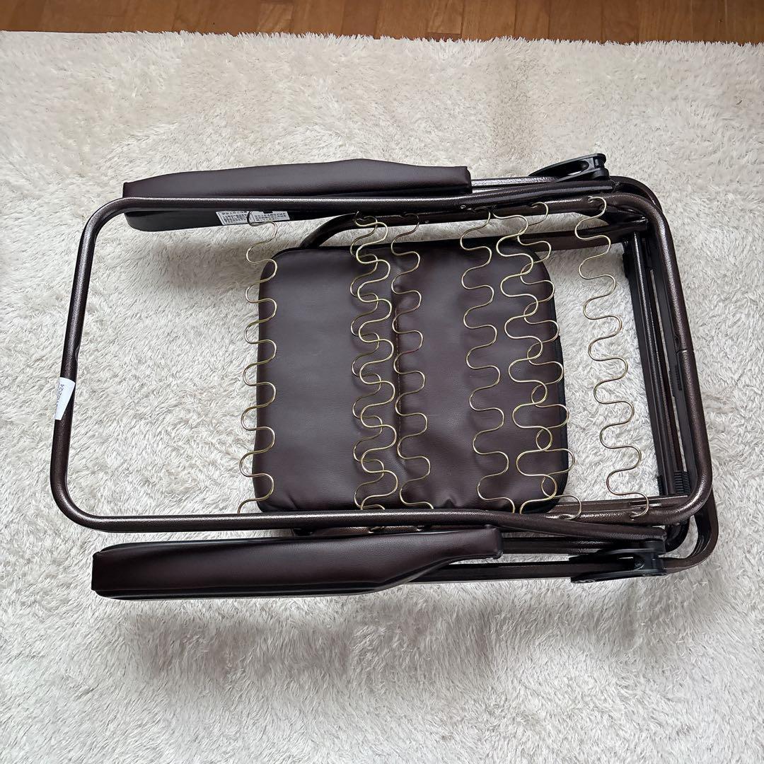 イタリア製】折り畳み　可能　リクライニングチェア　ワインレッド　レザー