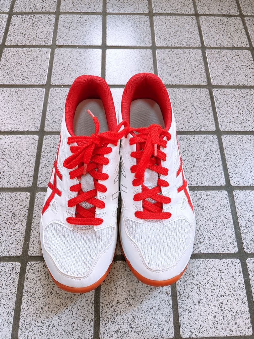 【美品】asics/バレーボールシューズ ホワイト/レッド/26.5/メンズ