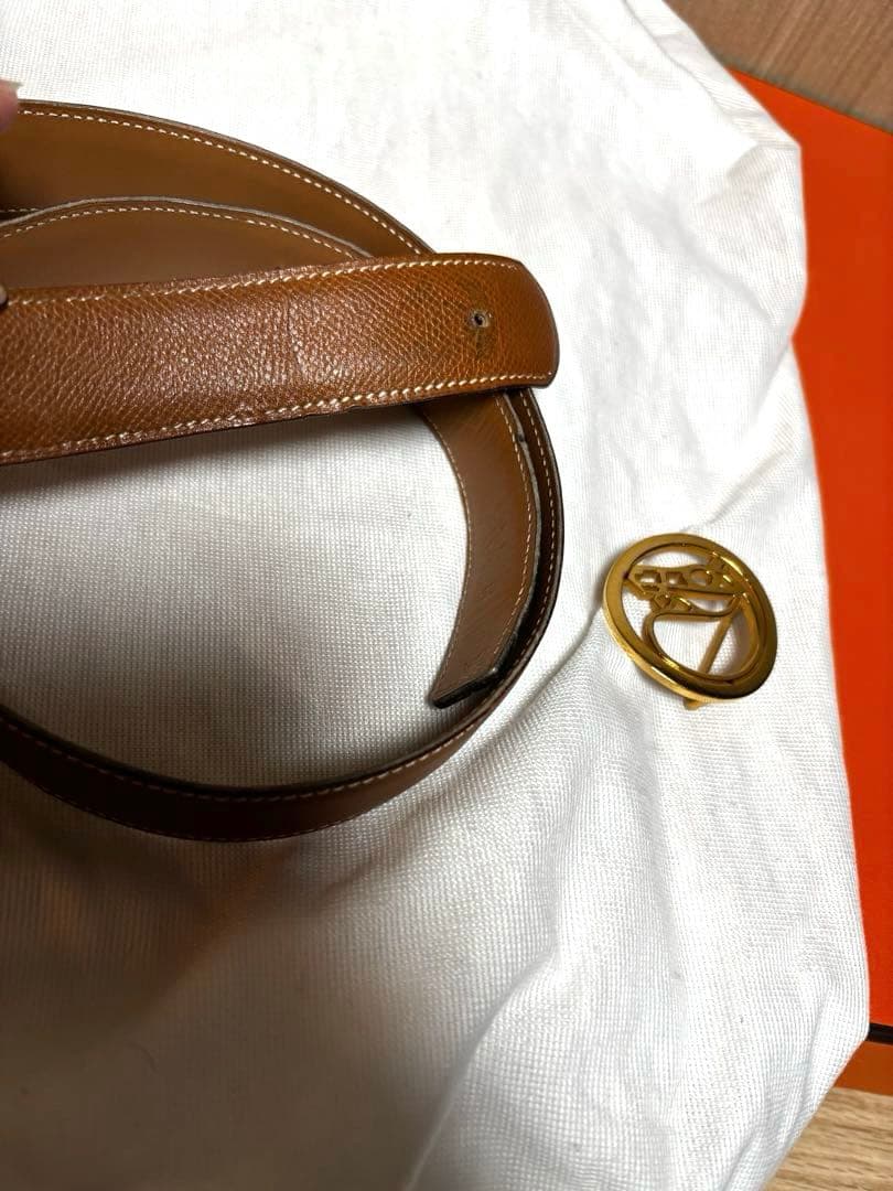 HERMES ホースバックル　ベルト　リバーシブル　ヴィンテージ