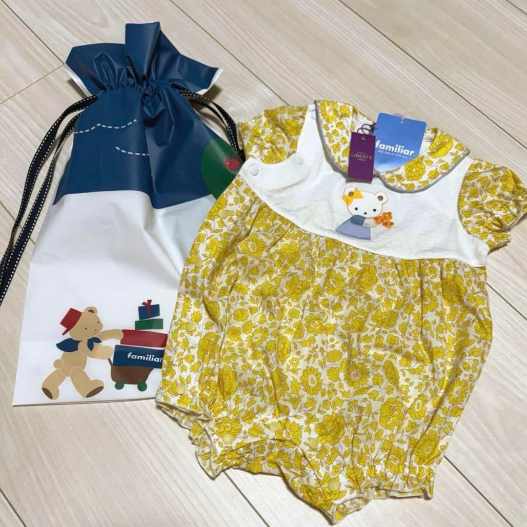 お値下げ【新品/タグ付き】ファミリア ロンパース 60 リバティ