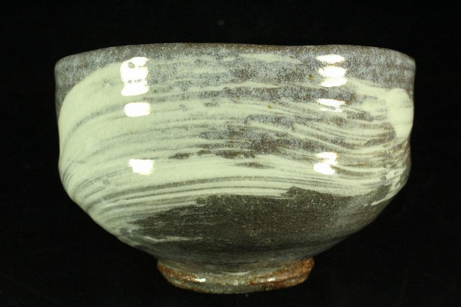 茶道具 楽刷毛目茶碗 楽阿弥作 共箱 美品(K-A658)