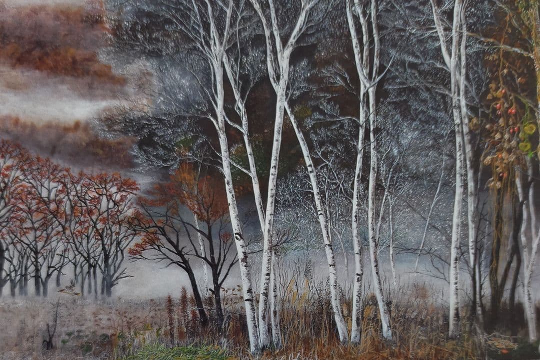 日本画「小田代ヶ原」