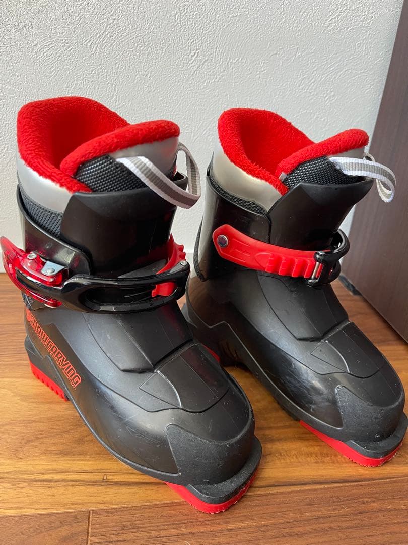 KAZAMA スキー板　96㎝　ブーツ19㎝ ストック75㎝　収納ベルト