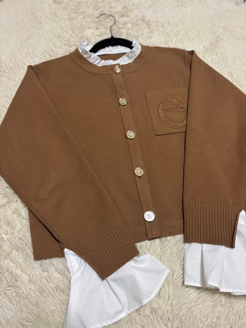 Attached collar ニット eimy istoire キャメル