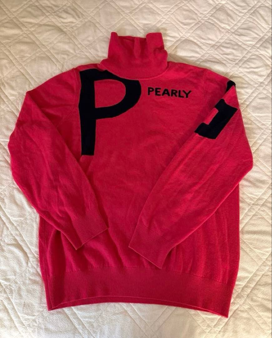 PEARLY GATES ピンク カシミヤ　タートルネックセーター　サイズ7