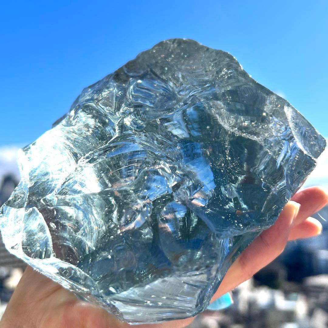 売約済み✨美特大✨純正シエラネバダ産初期 アンダラクリスタル ✨アヴァロンブルー