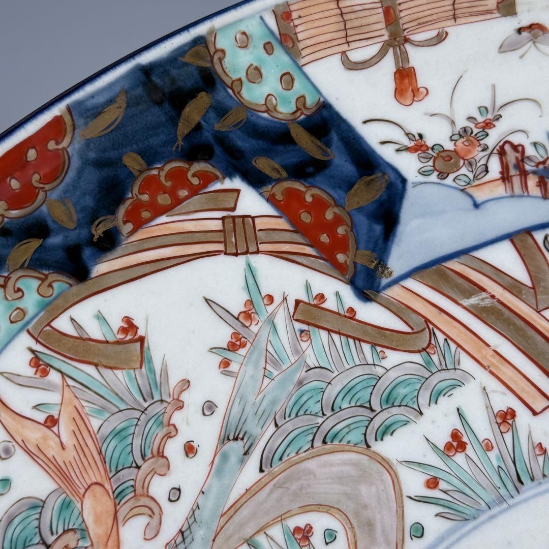 古伊万里　色絵鯉文様大皿　一尺五寸　45cm以上　圧倒的存在感！　送料込み