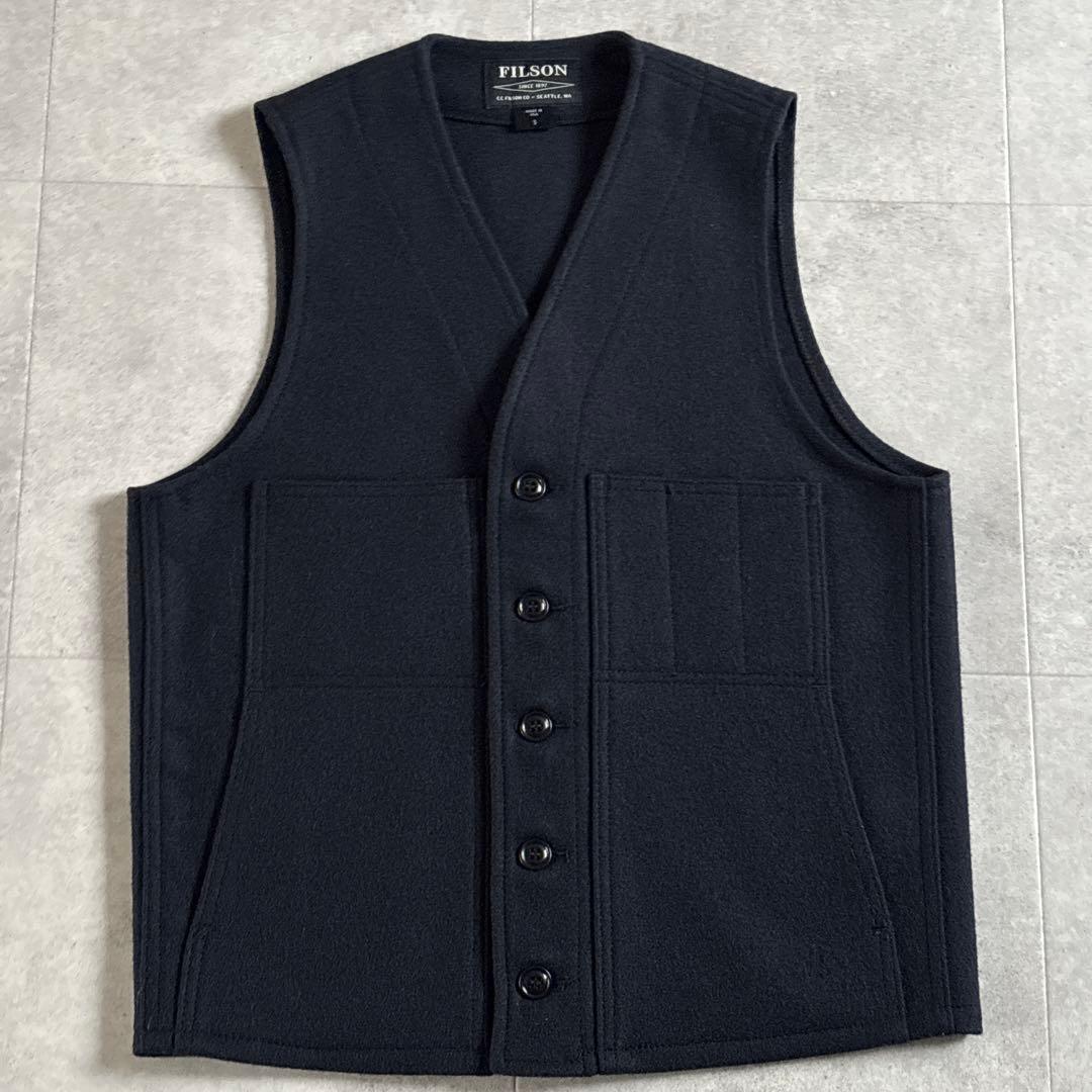 未使用級 USA製 フィルソン マッキーノウールベスト S ネイビー 現行品