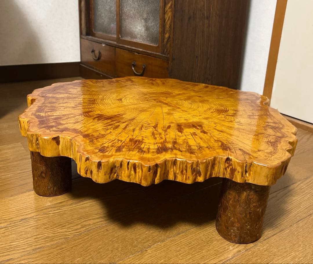 一枚板　切り株　花台　盆栽台　飾り台