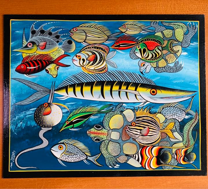 【ティンガティンガ・アート】『海』 by ジャファリー・アウシ氏