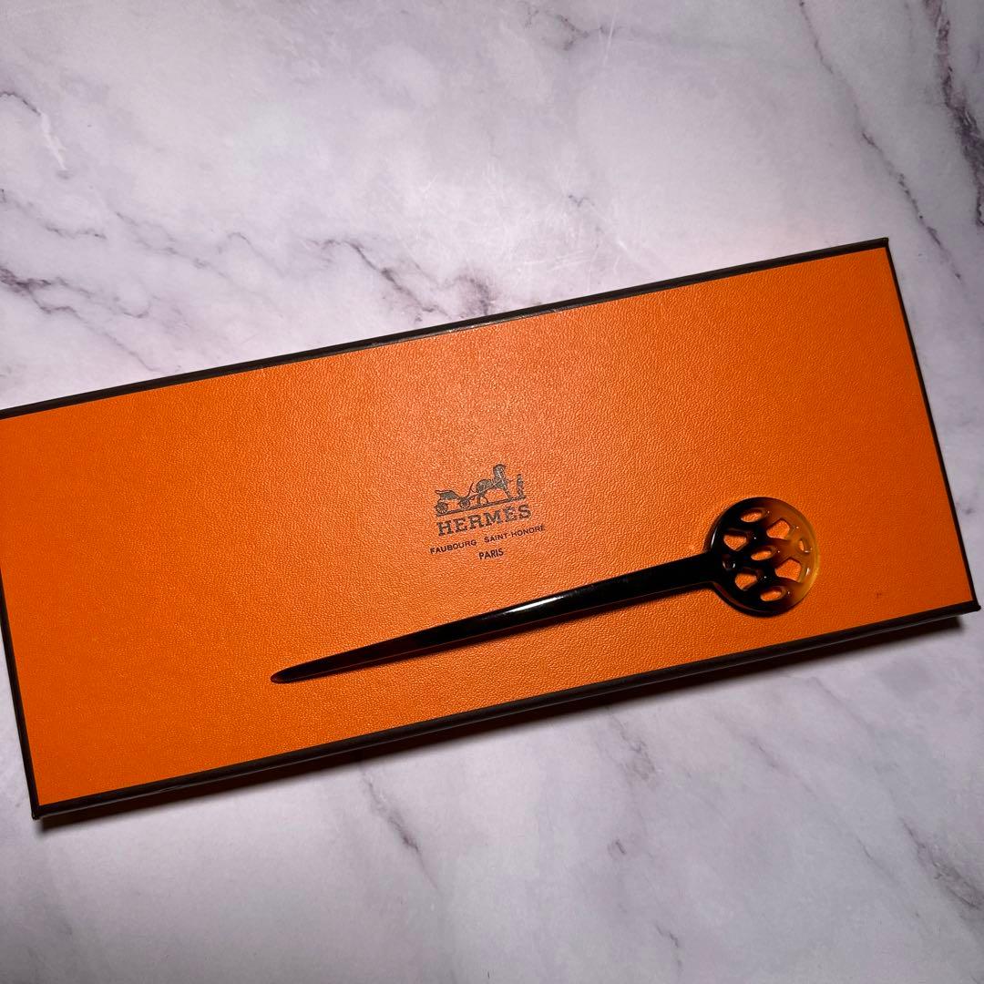 HERMES エルメス かんざし ヘアーアクセサリー バッファローホーン