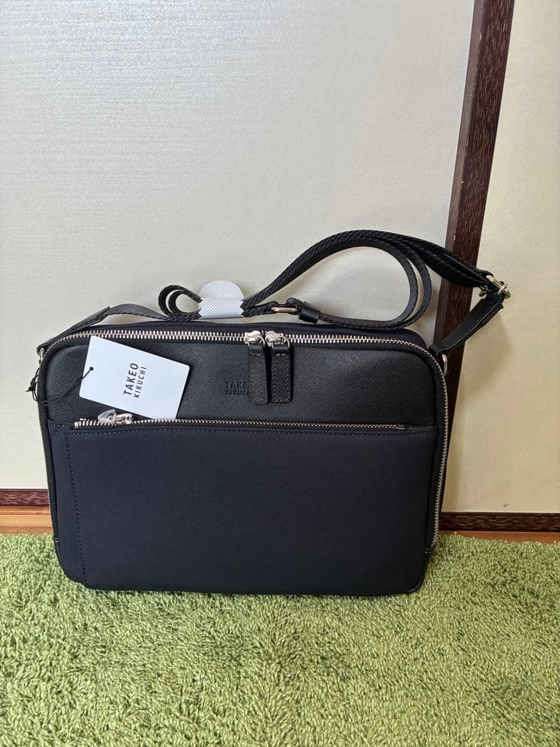タケオキクチ　22000円　ライニング ショルダーバッグ　新品軽量　紺