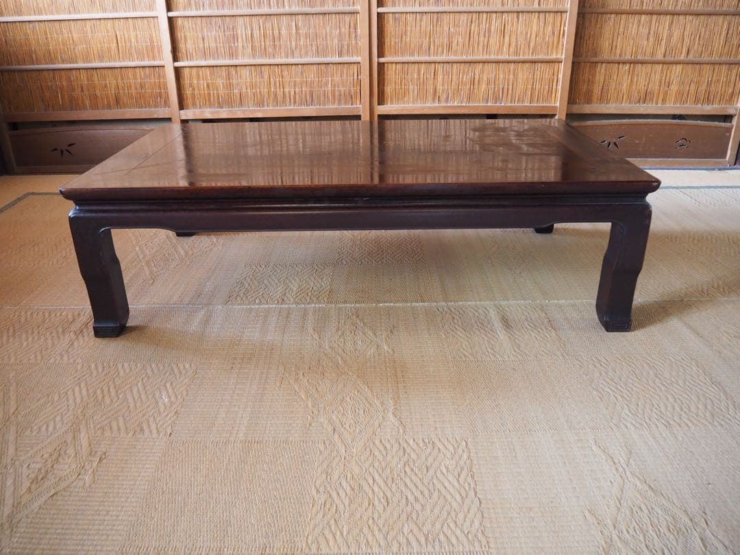 木製ダークブラウン長方形テーブル