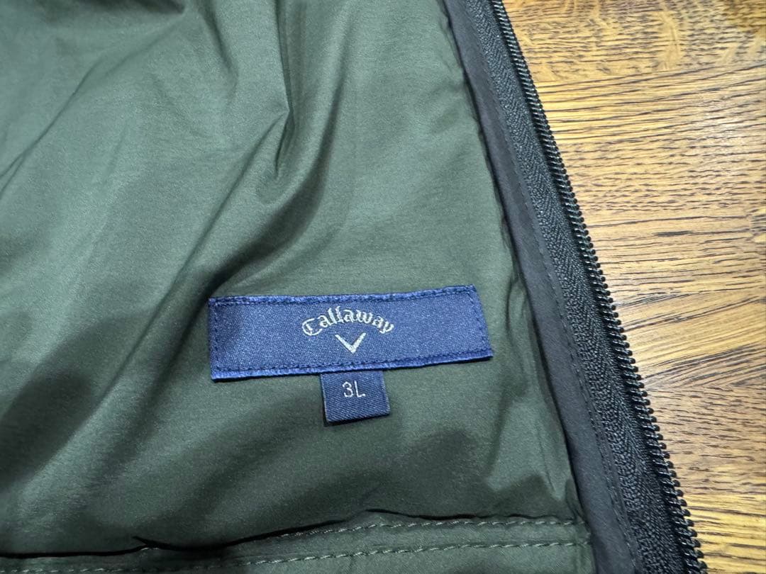 キャロウェイ ゴルフ　ダブルジップ 2WAY 中綿　ブルゾン カーキ　３Ｌ