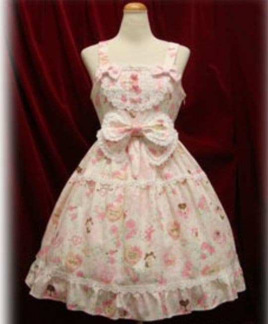 BABY♡ハートマーブルチョコレート柄JSK+カチューシャセット♡白