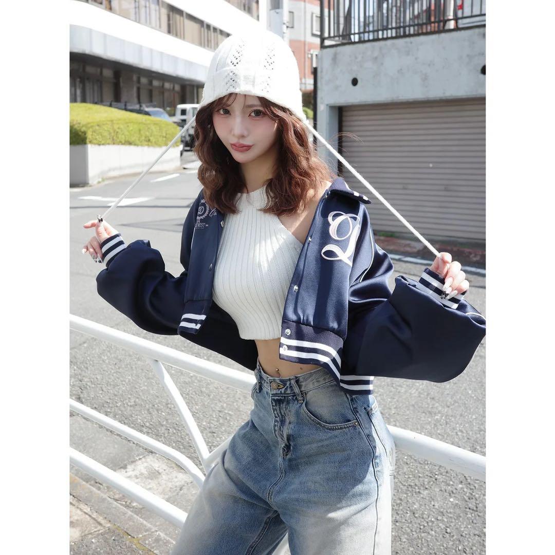 新品タグ付 ダーリッチ Darich Clubスカジャン ネイビー フリー