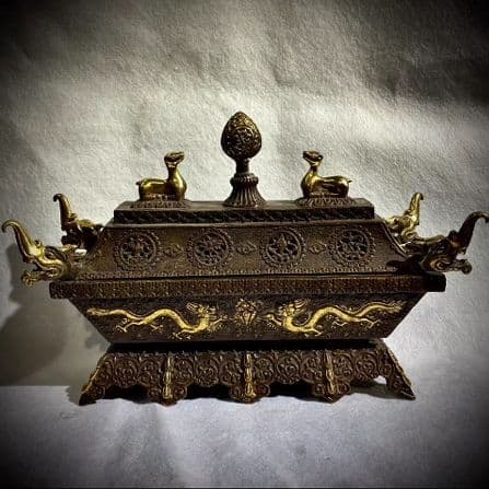 銅器 仏教 八宝香炉 古美術 コレクション品 銅製 工芸品 彫刻装飾品置物