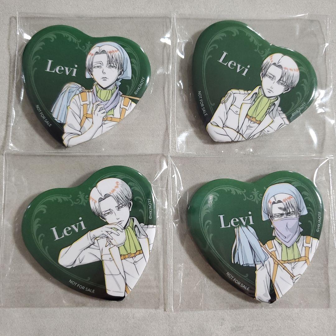 進撃の巨人　WIT STUDIO 　購入特典　ハート型缶バッジ　リヴァイ　全種