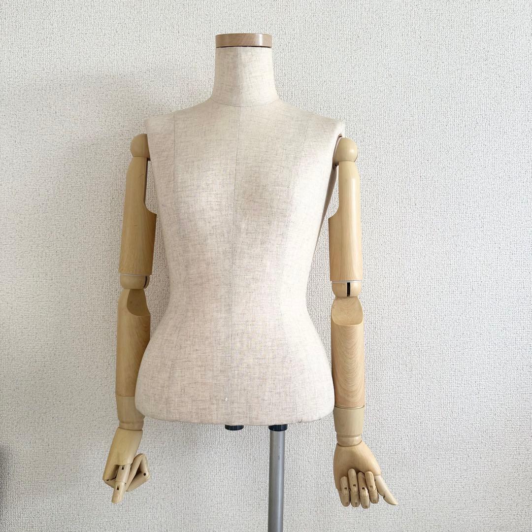トルソー レディース マネキン 可動アーム付き 木製腕 服飾用 ボディ トルソー
