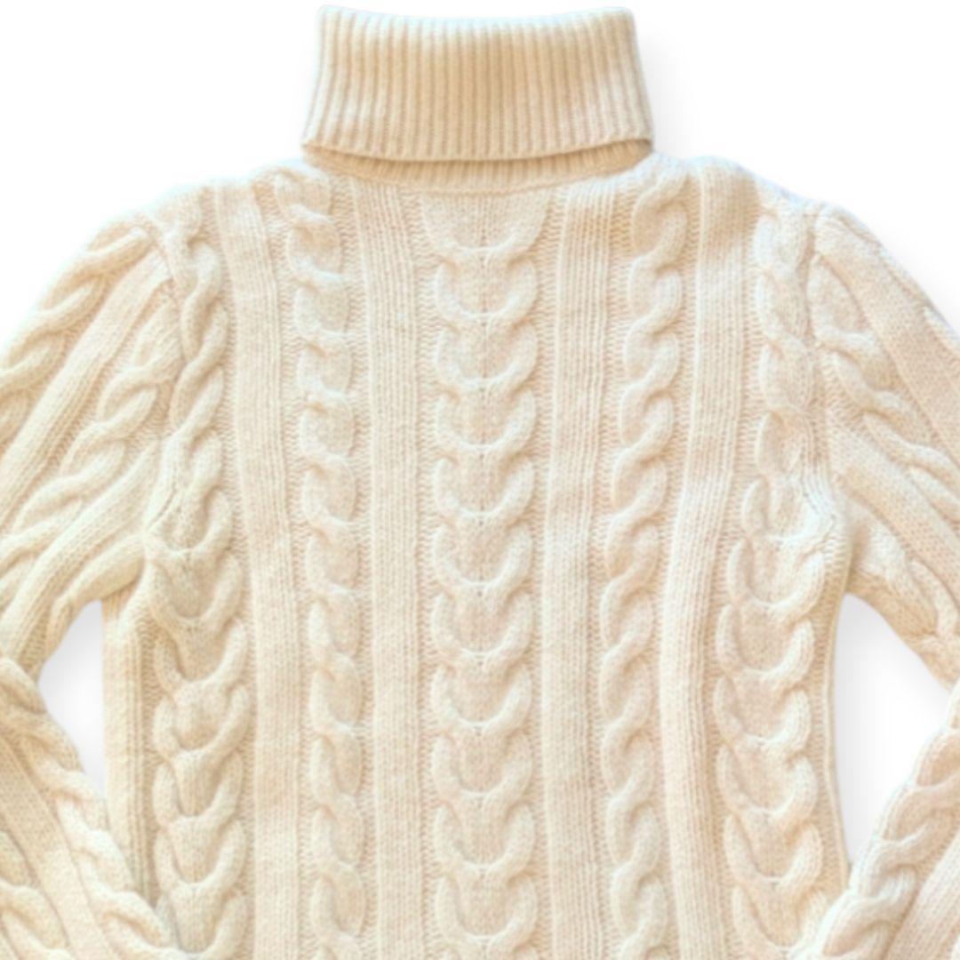 RALPH LAUREN PURPLE LABEL 白カシミヤタートルセーター