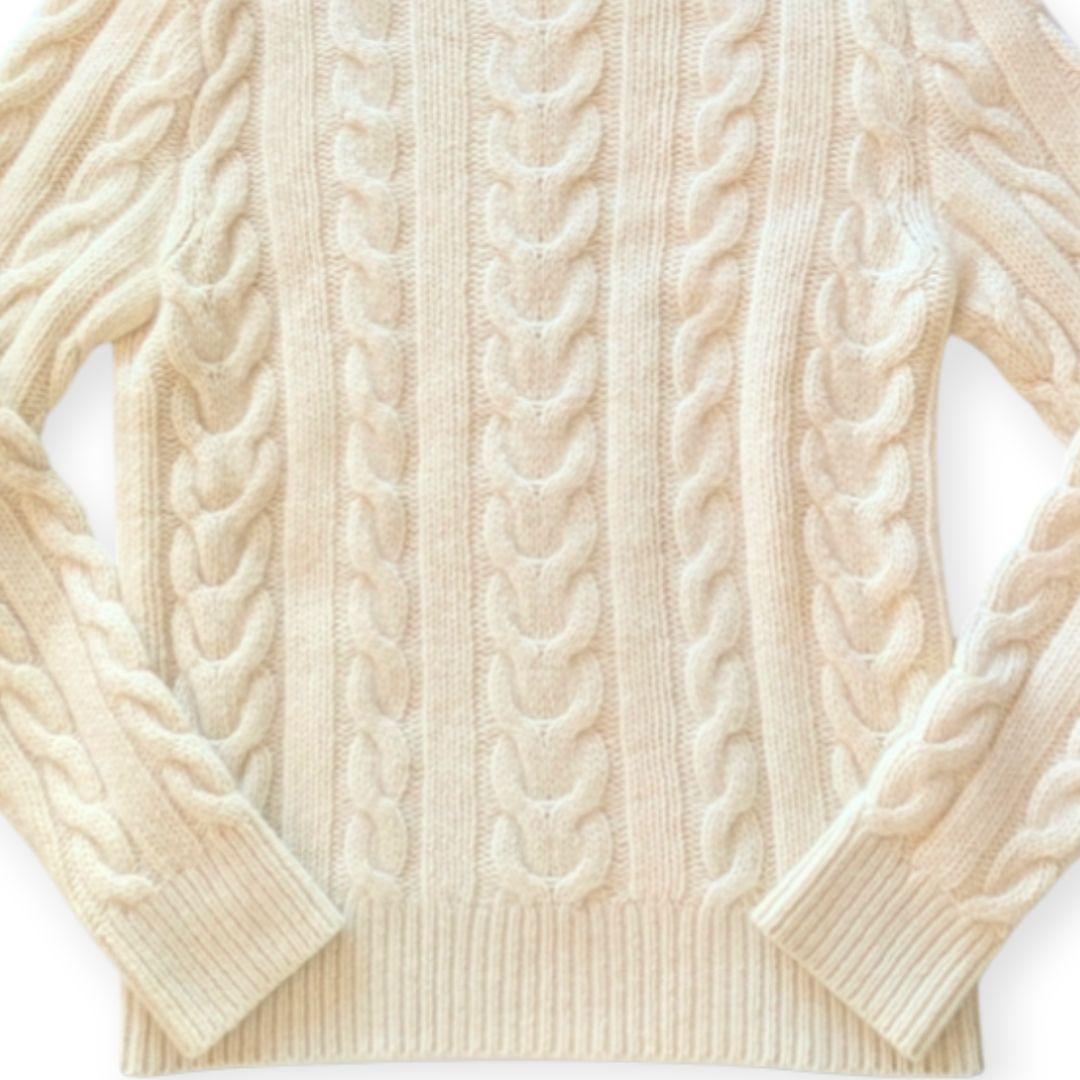 RALPH LAUREN PURPLE LABEL 白カシミヤタートルセーター