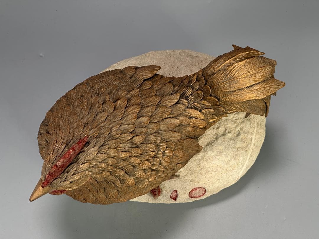 台湾陶磁　作家品　郭金蒼　在銘　鶏　置物　縁起物