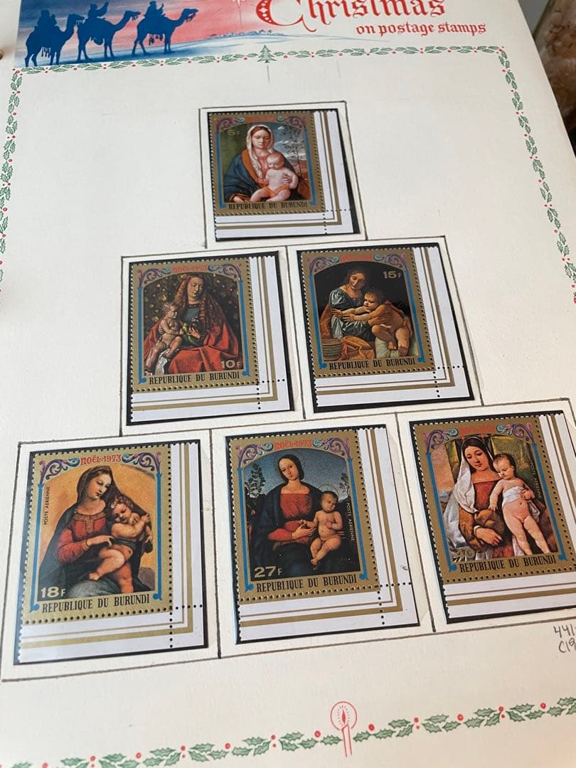 ヴィンテージ　クリスマス切手　1960〜70年代　ジャンクジャーナル