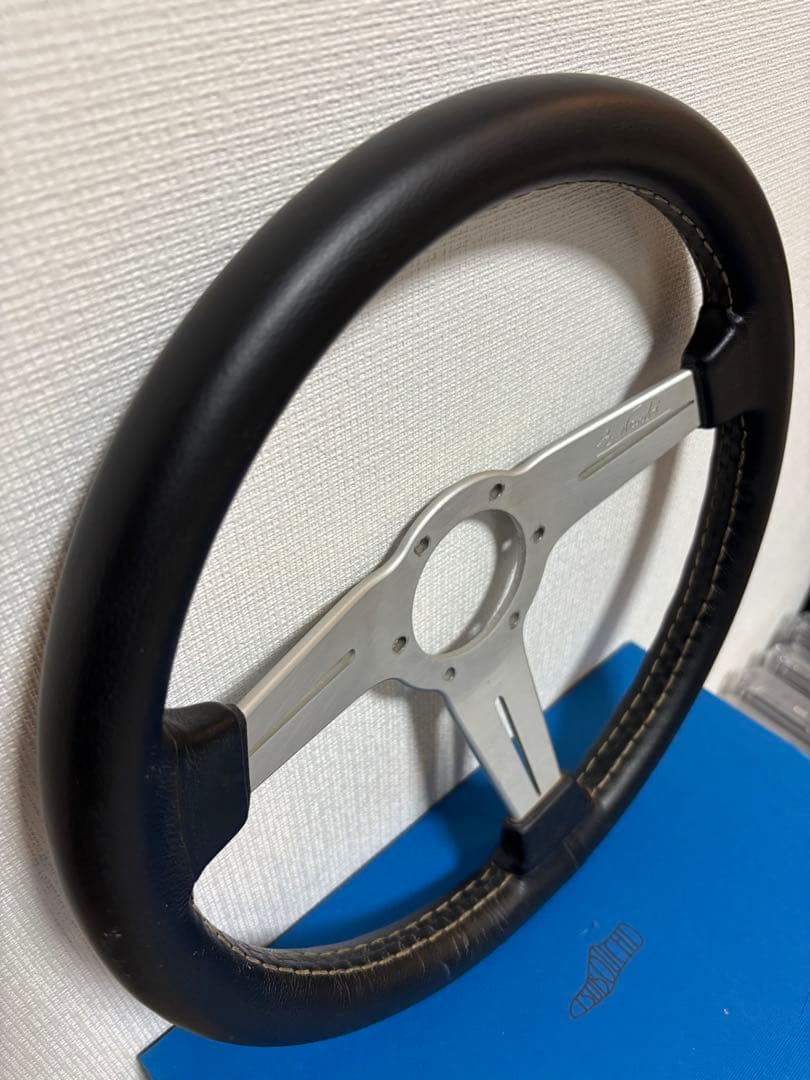 NARDI CLASSIC ブラックレザー＆シルバースポークステアリング 本体