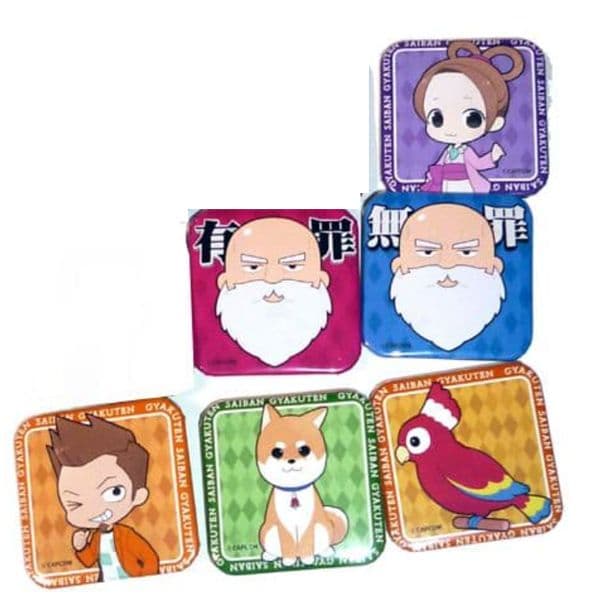 逆転裁判画廊　 缶バッジ 　6個　綾里春美　サユリさん　矢張　裁判長　ミサイル