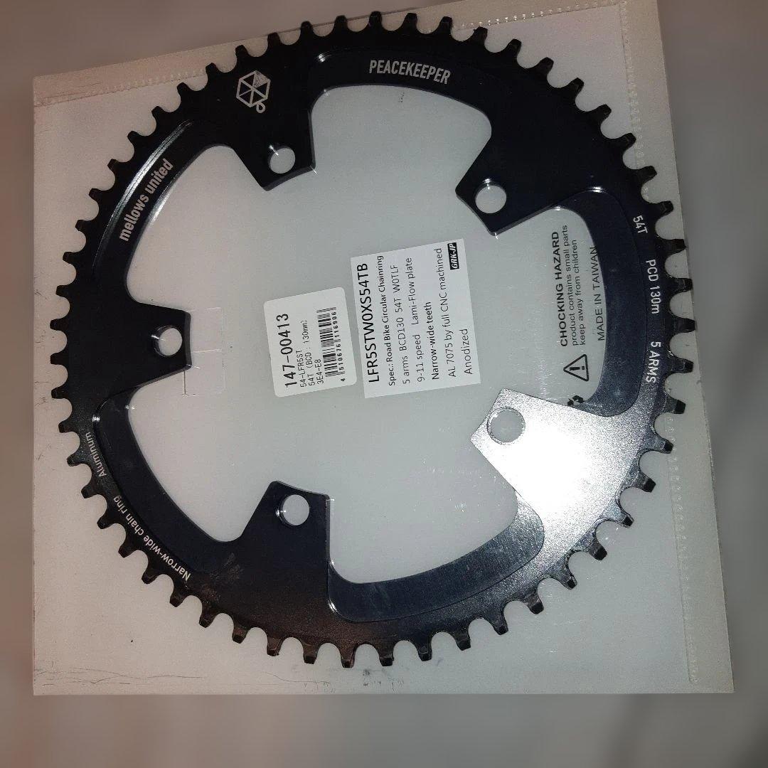 【美品】メローズユナイテッドピースキーパー チェーンリング54Tピューターグレイ