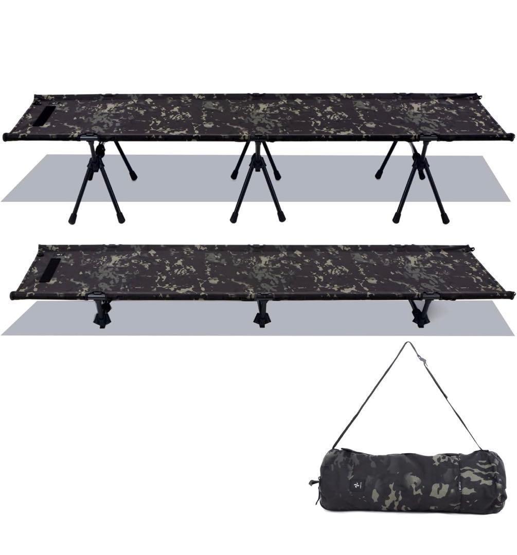 VENTLAX 2WAY タクティカルコット 軽量3kg (ブラックカモ)