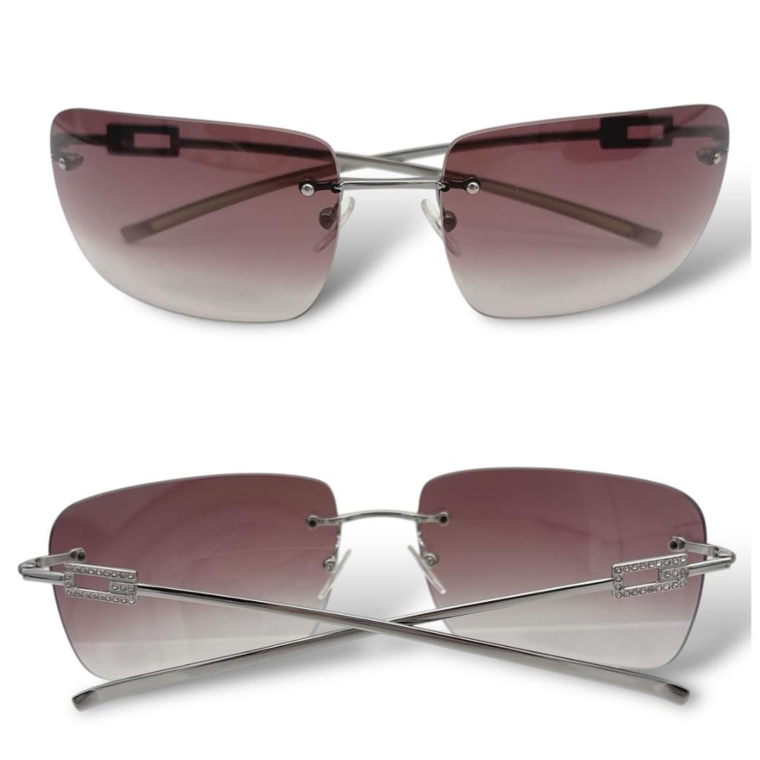 小物 GUCCI sunglasses rimless stone silver